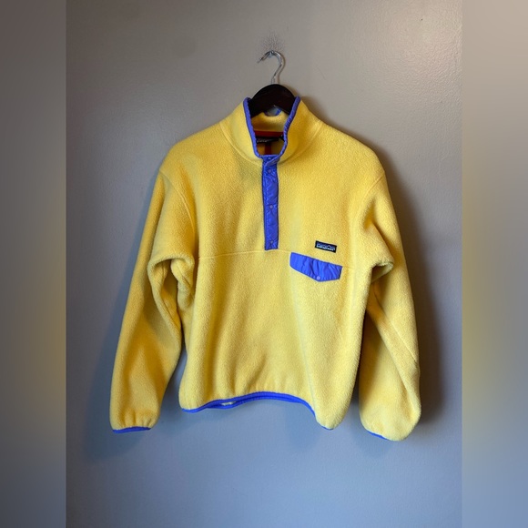 Vintage 90s Patagonia Synchilla Yellow Snap-T Rare Fleece - Picture 2 of 6